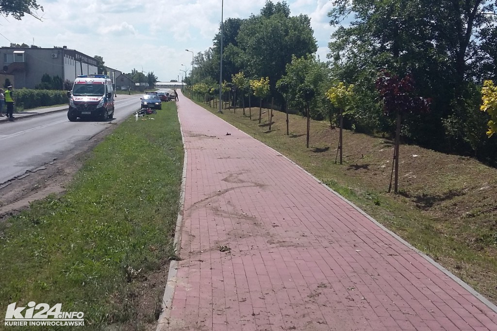 Motocyklista wywrócił się na motorze. Prowadził po alkoholu