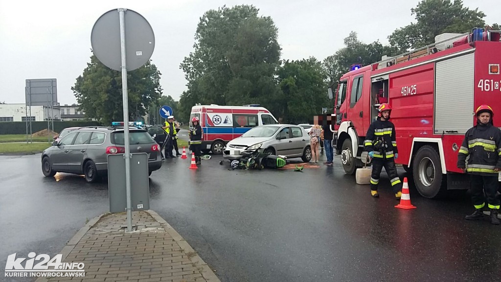 Skuter zderzył się z peugeotem