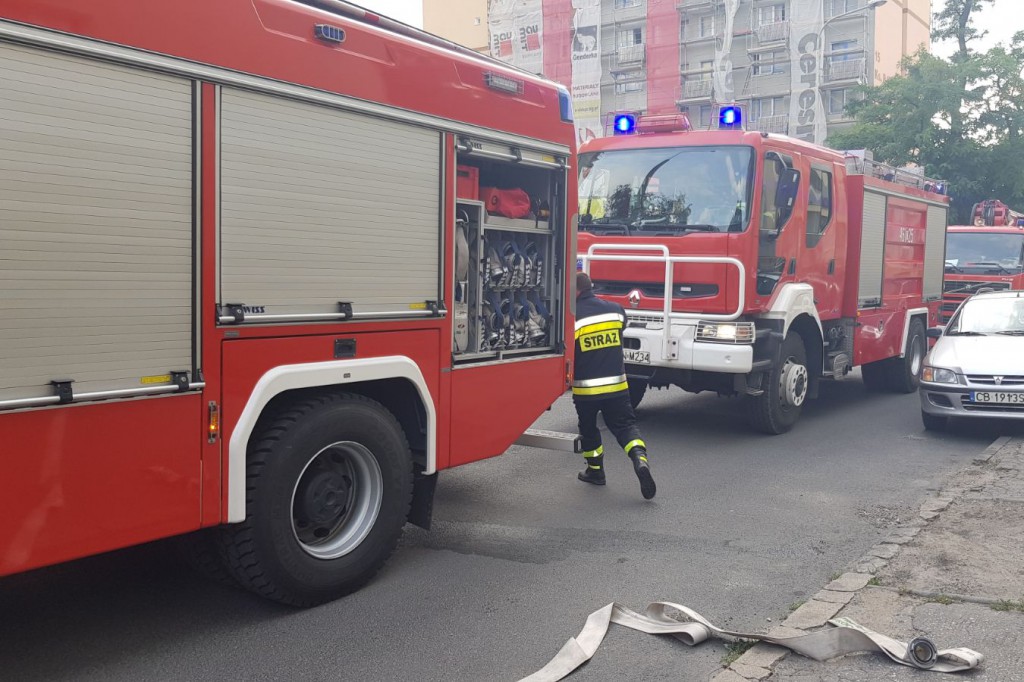 Pożar w bloku przy ul. Wawrzyniaka