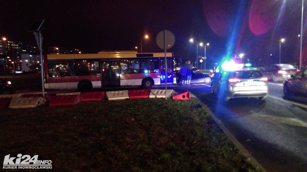 Kolizja autobusu na Rąbinie