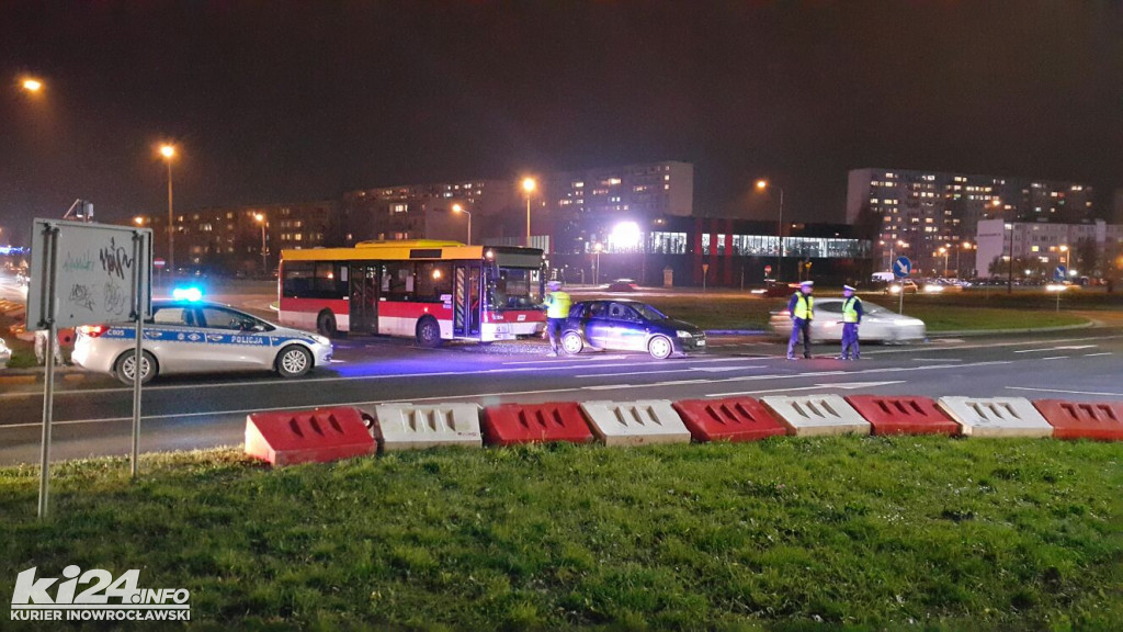 Kolizja autobusu na Rąbinie