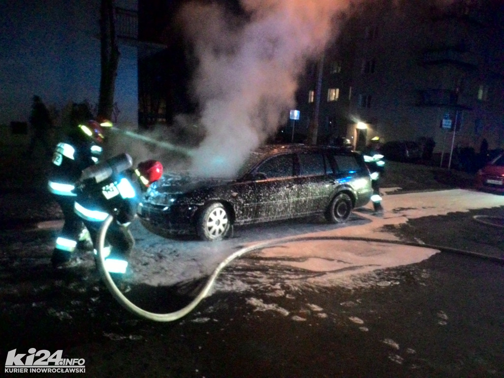 Pożar samochodu na osiedlu Nowym