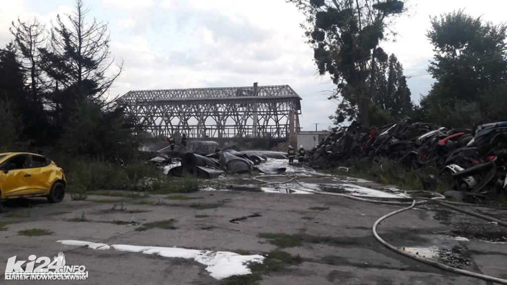 Pożar składowiska odpadów w Wielowsi