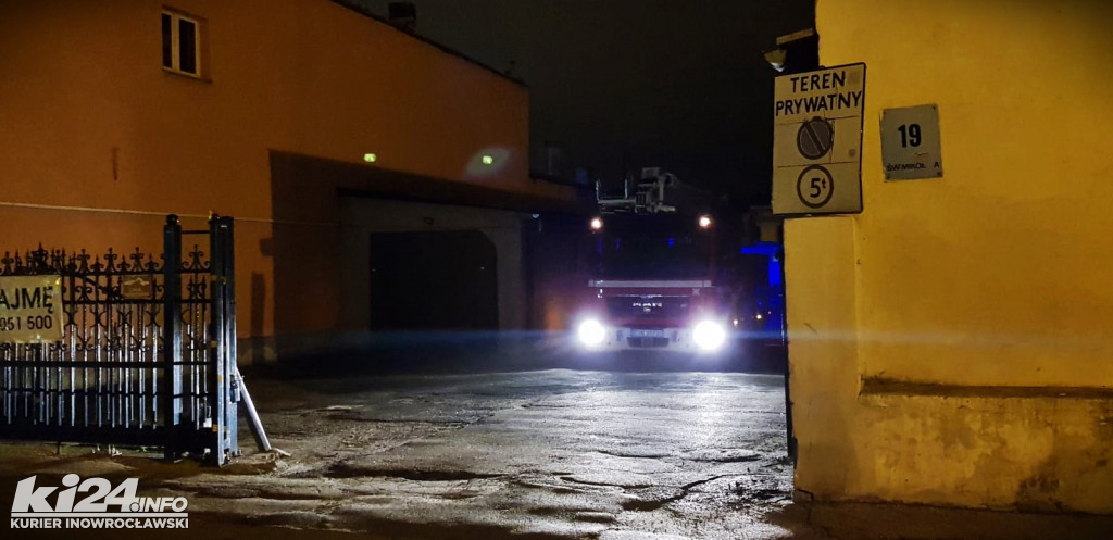 Nocny pożar w centrum Inowrocławia