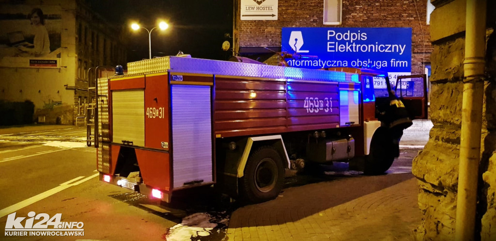 Nocny pożar w centrum Inowrocławia