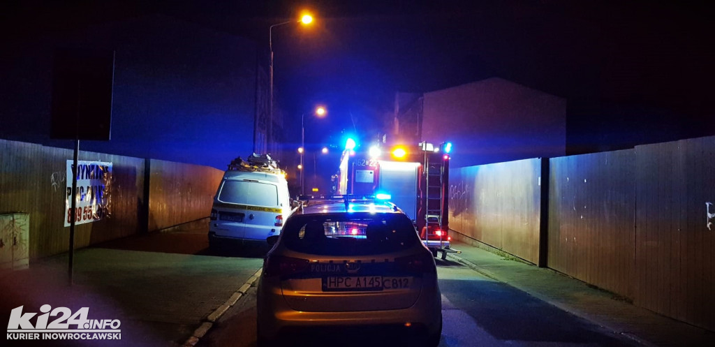 Nocny pożar w centrum Inowrocławia