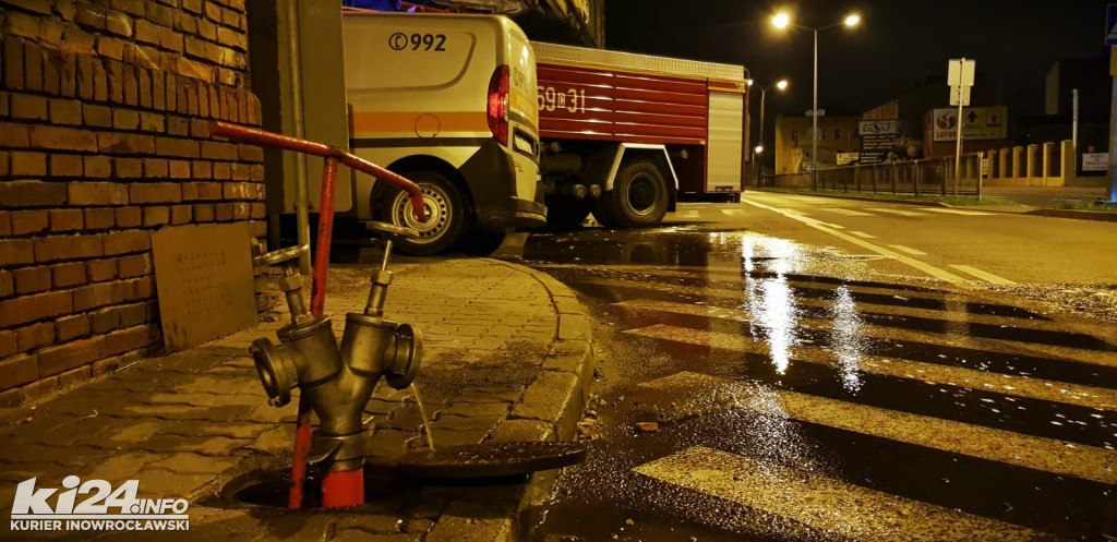 Nocny pożar w centrum Inowrocławia