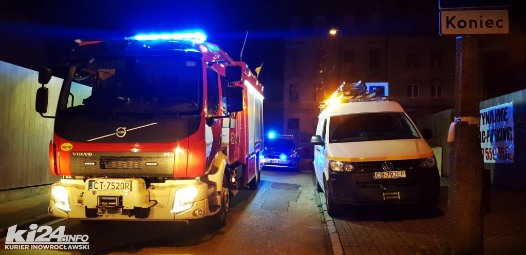 Nocny pożar w centrum Inowrocławia