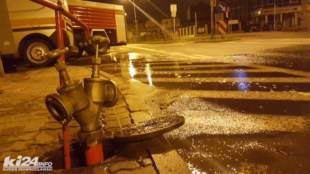 Nocny pożar w centrum Inowrocławia
