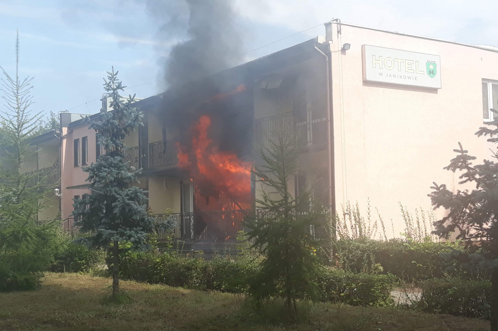 Pożar hotelu w Janikowie