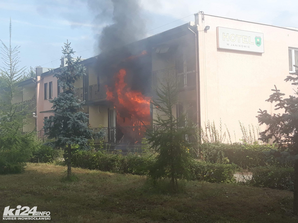 Pożar hotelu w Janikowie