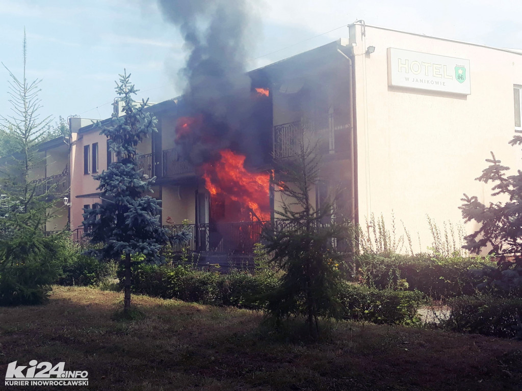 Pożar hotelu w Janikowie