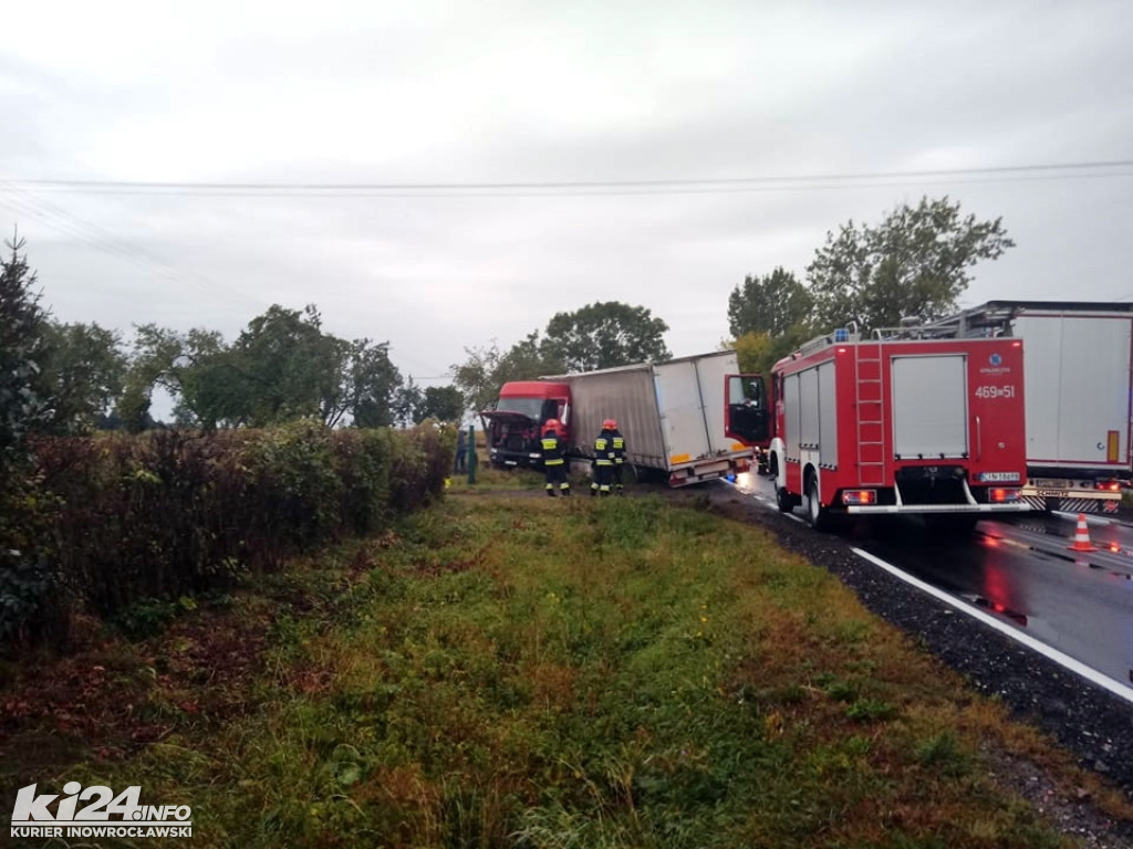Wypadek ciężarówki w Wielowsi pod Gniewkowem