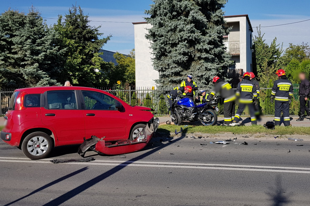 Wypadek motocyklisty na ul. Św. Ducha