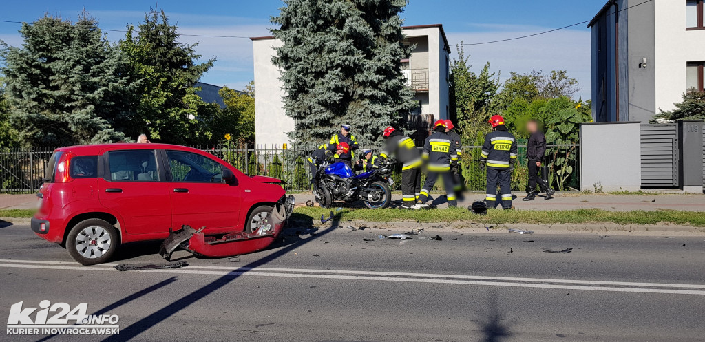 Wypadek motocyklisty na ul. Św. Ducha