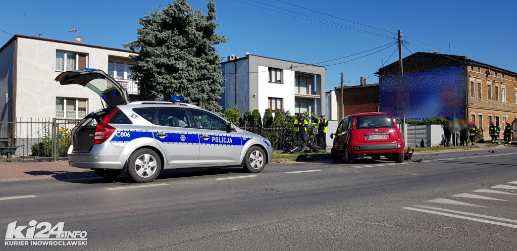 Wypadek motocyklisty na ul. Św. Ducha