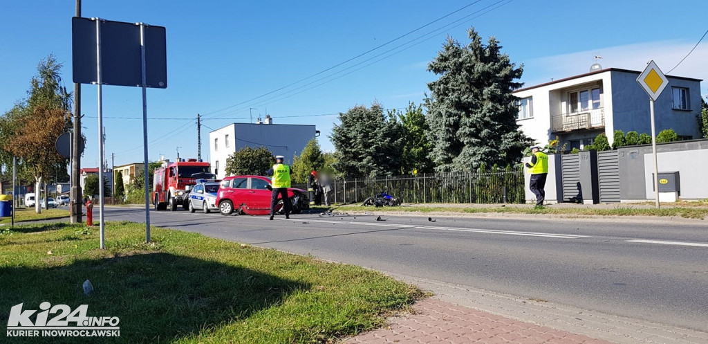 Wypadek motocyklisty na ul. Św. Ducha