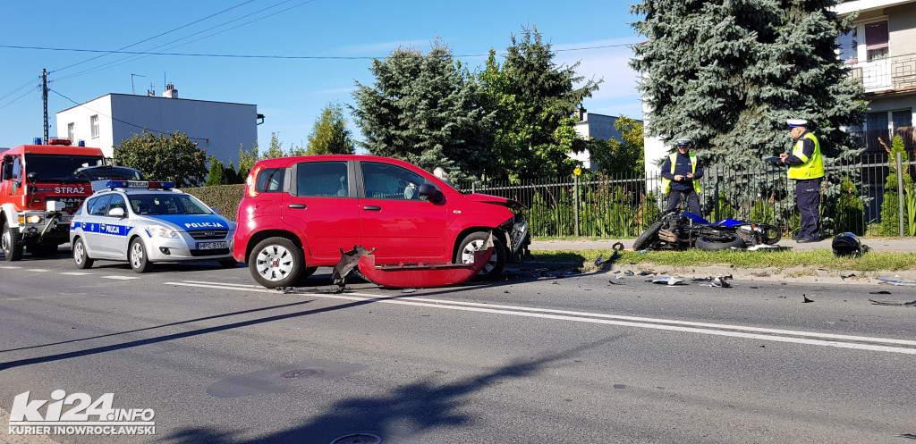 Wypadek motocyklisty na ul. Św. Ducha