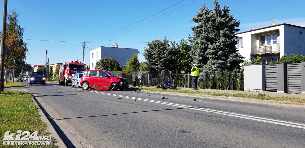 Wypadek motocyklisty na ul. Św. Ducha