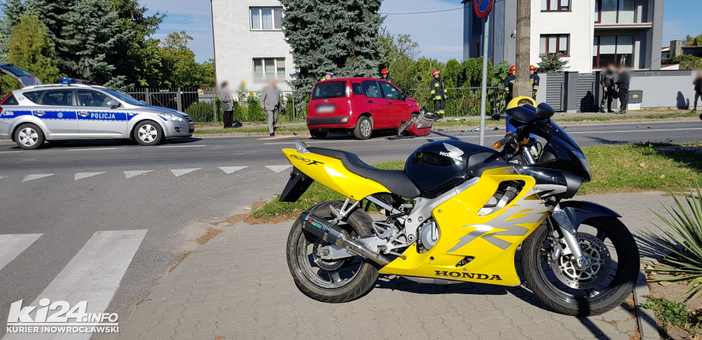 Wypadek motocyklisty na ul. Św. Ducha