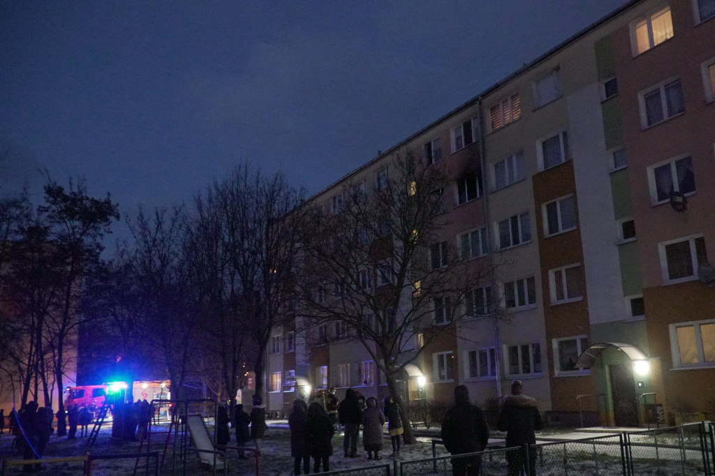 Pożar w bloku przy Krzywoustego