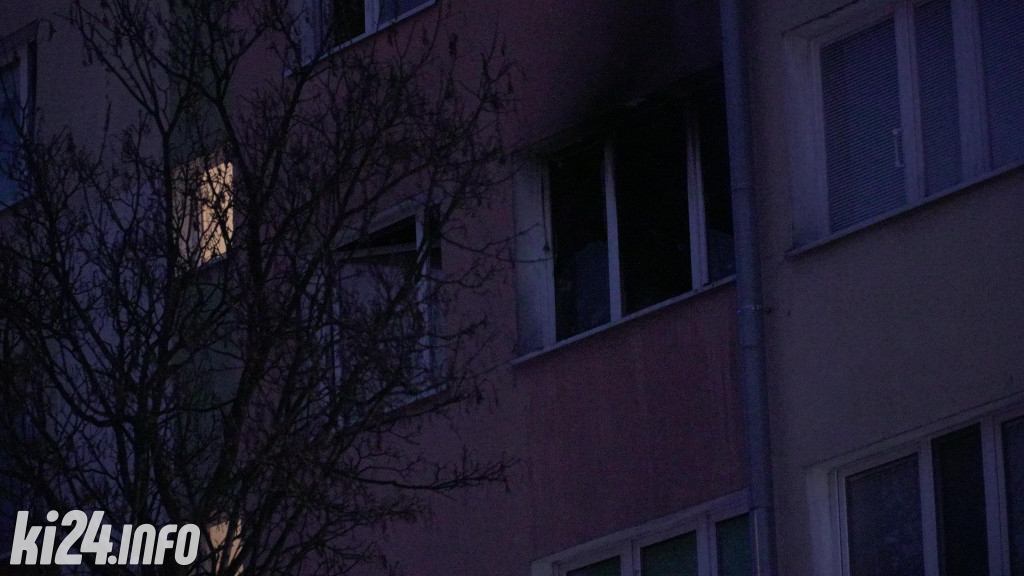 Pożar w bloku przy Krzywoustego