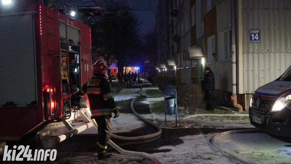 Pożar w bloku przy Krzywoustego