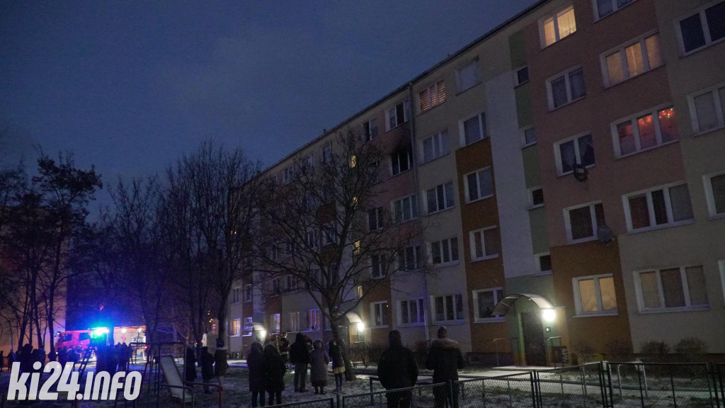 Pożar w bloku przy Krzywoustego