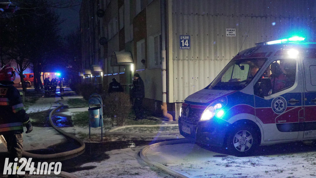 Pożar w bloku przy Krzywoustego