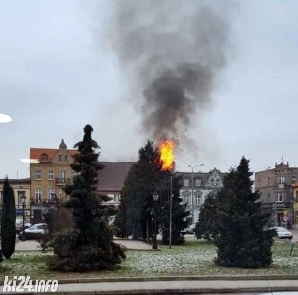 Pożar kamienicy w Strzelnie