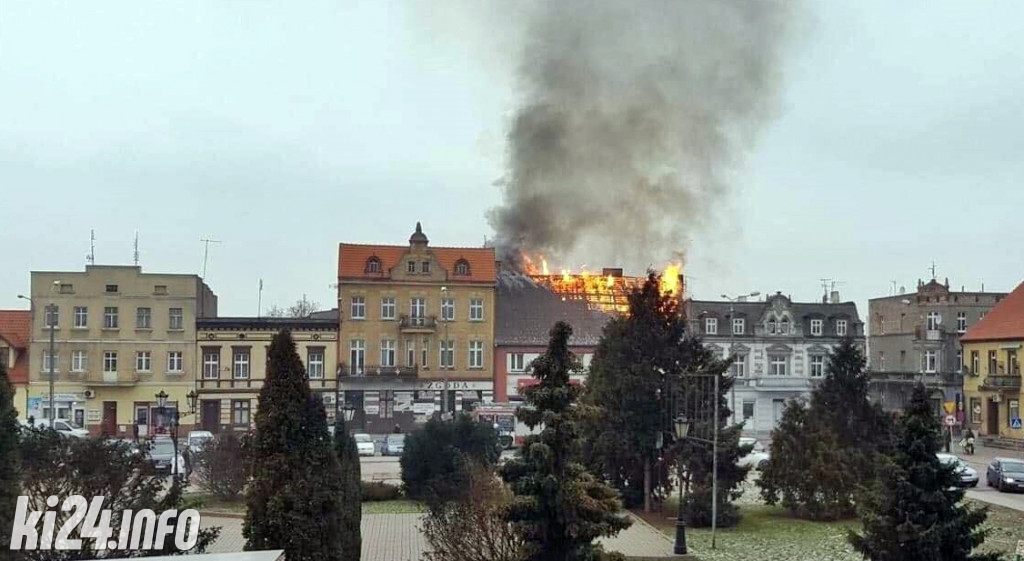 Pożar kamienicy w Strzelnie