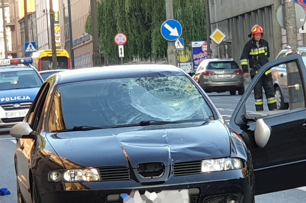 Potrącenie rowerzysty na ul. Dworcowej