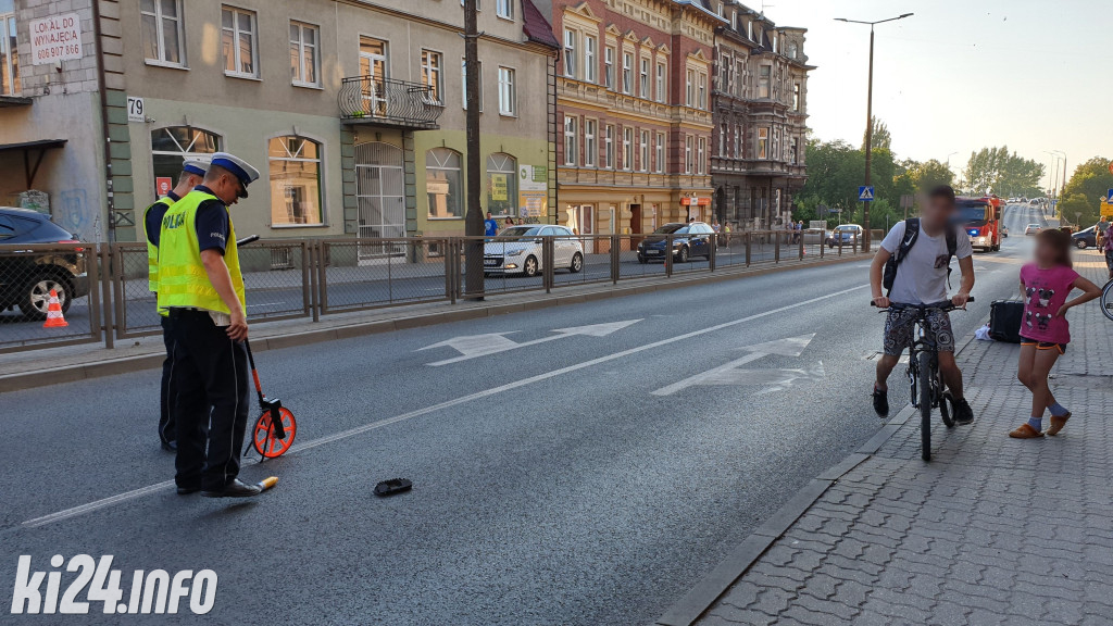 Potrącenie rowerzysty na ul. Dworcowej