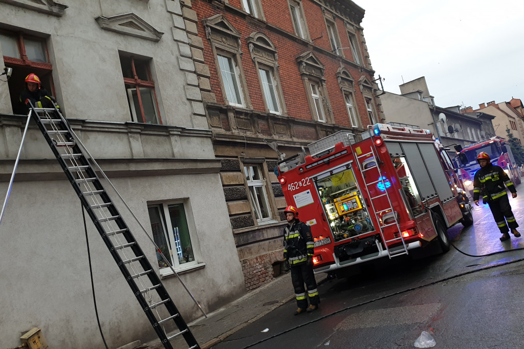 Duża akcja strażaków w centrum Inowrocławia