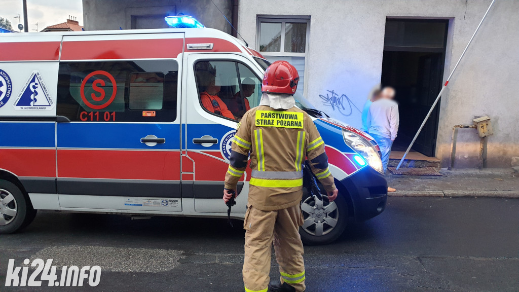 Duża akcja strażaków w centrum Inowrocławia