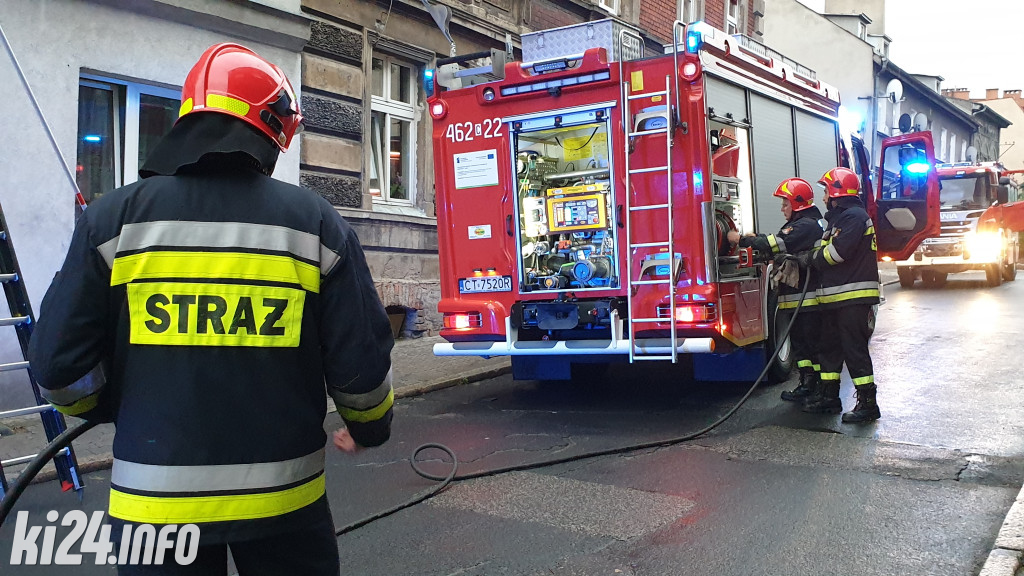 Duża akcja strażaków w centrum Inowrocławia