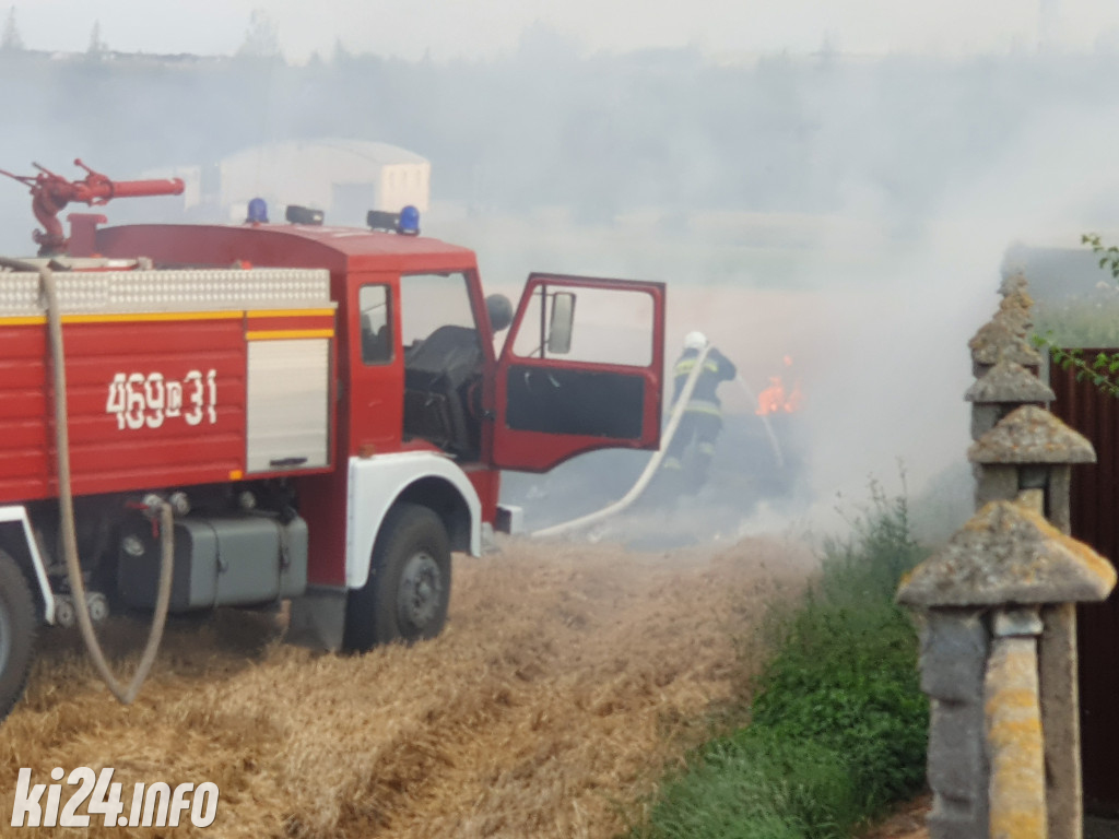Pożar ścierniska w Mątwach
