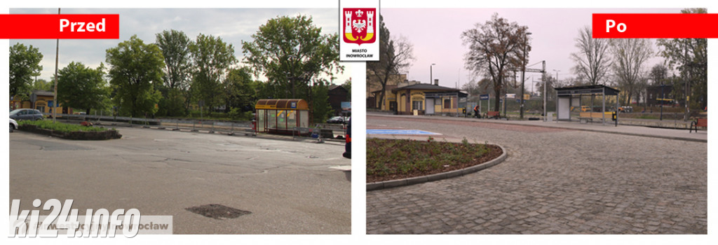 Plac przed dworcem PKP po remoncie