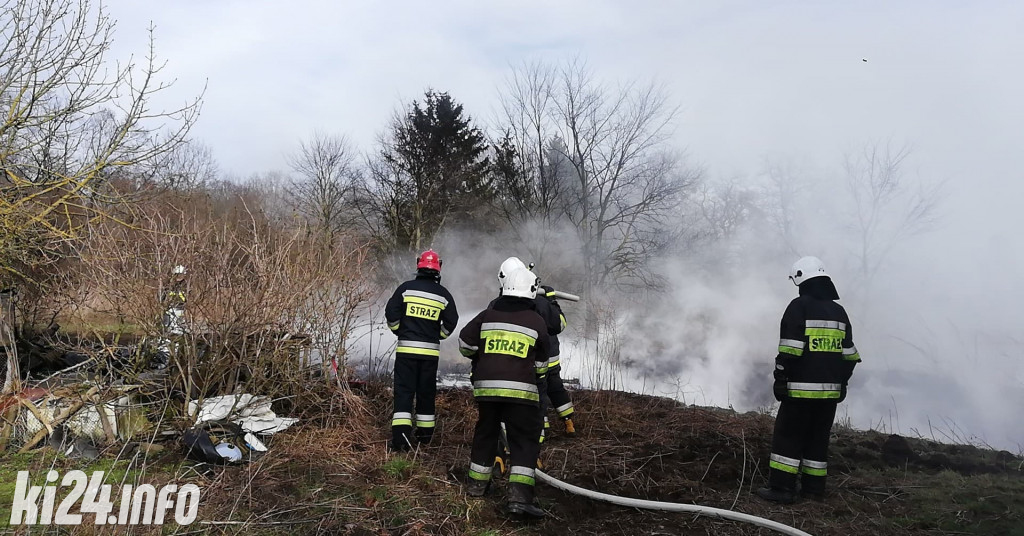 Pożar sterty opon w Zagajewicach