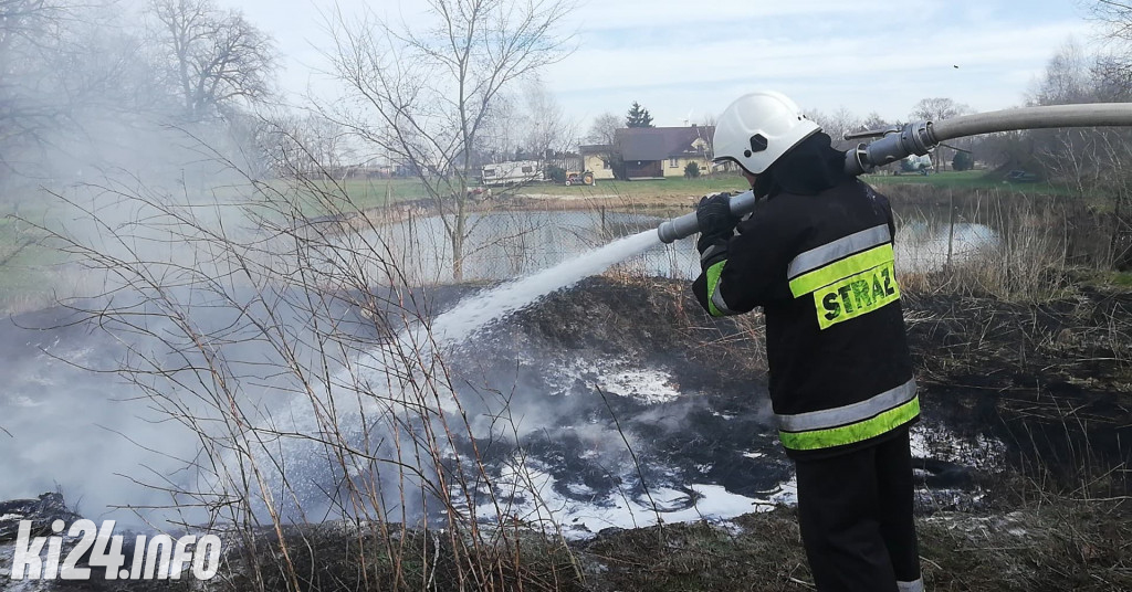 Pożar sterty opon w Zagajewicach