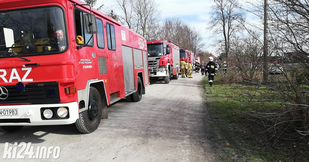 Pożar sterty opon w Zagajewicach