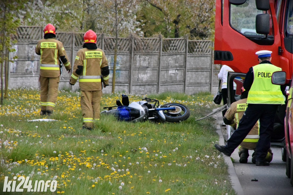 Wypadek motocyklisty na ul. Pileckiego