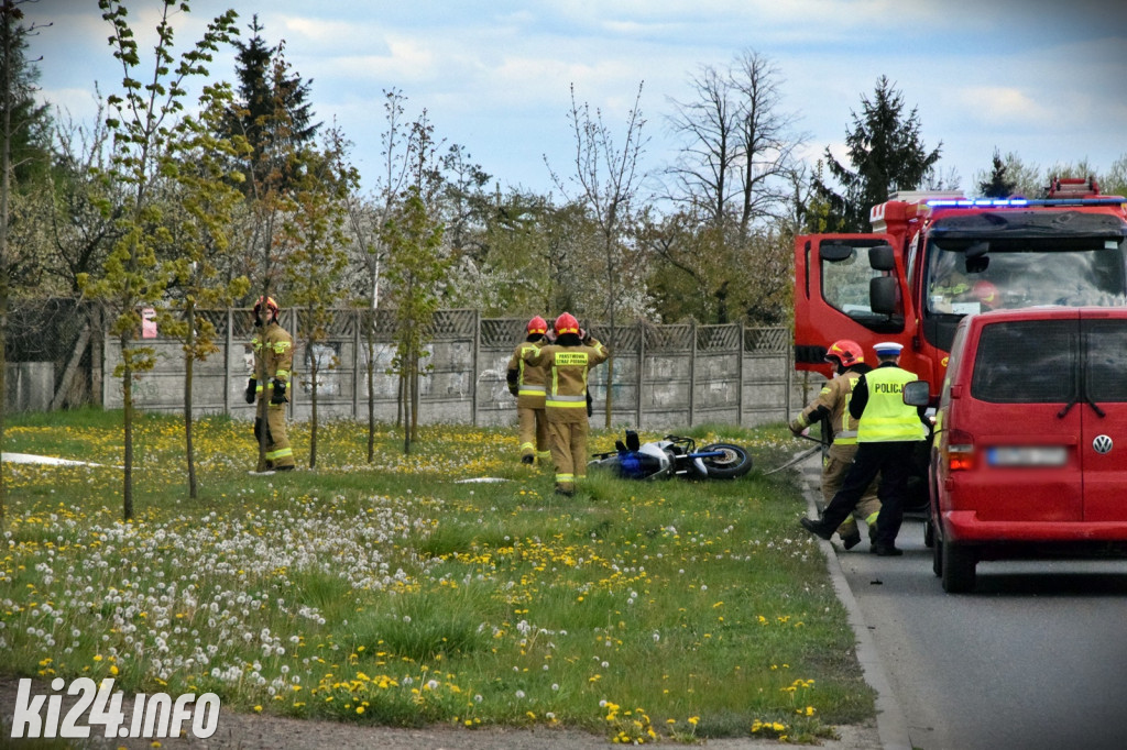 Wypadek motocyklisty na ul. Pileckiego