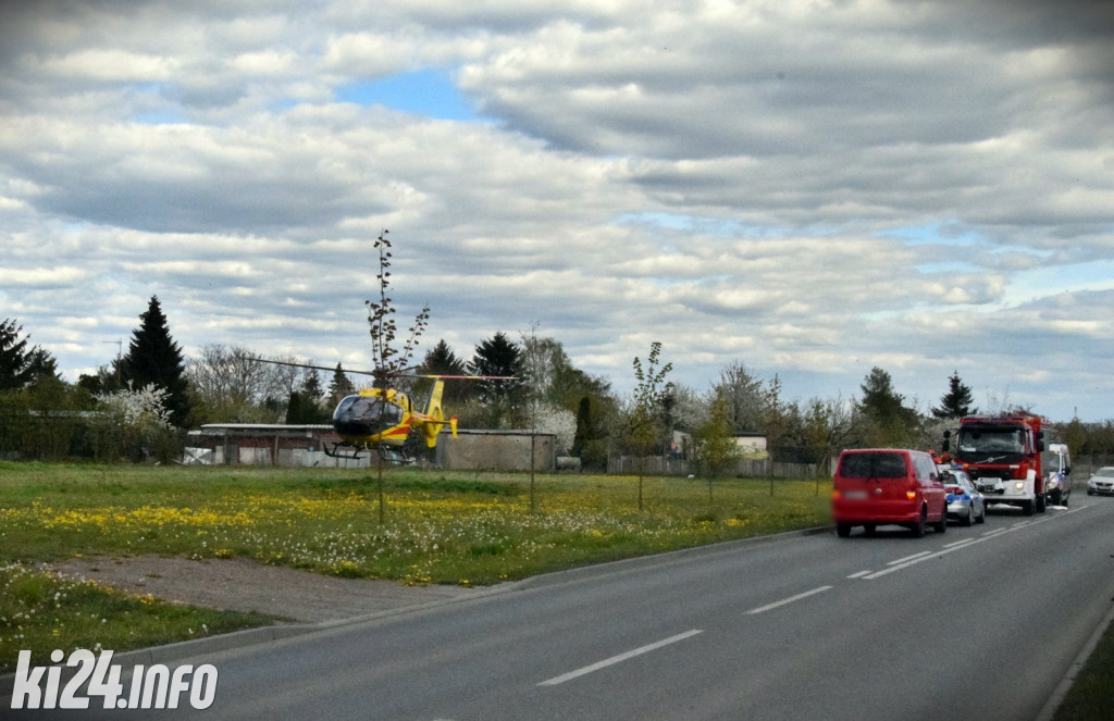 Wypadek motocyklisty na ul. Pileckiego