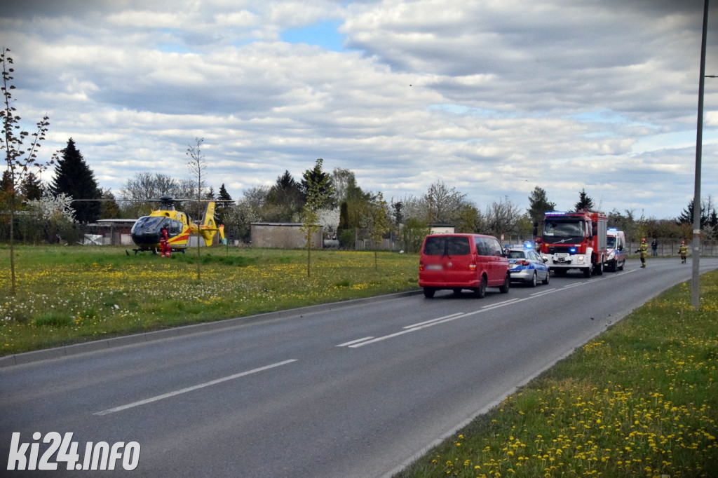 Wypadek motocyklisty na ul. Pileckiego