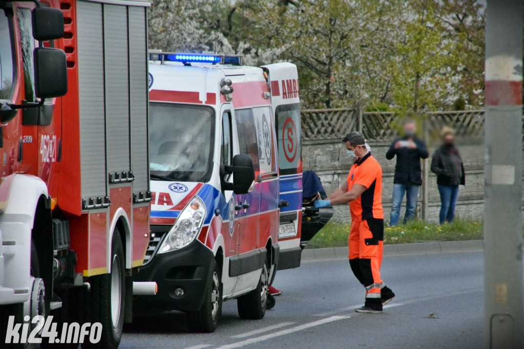 Wypadek motocyklisty na ul. Pileckiego