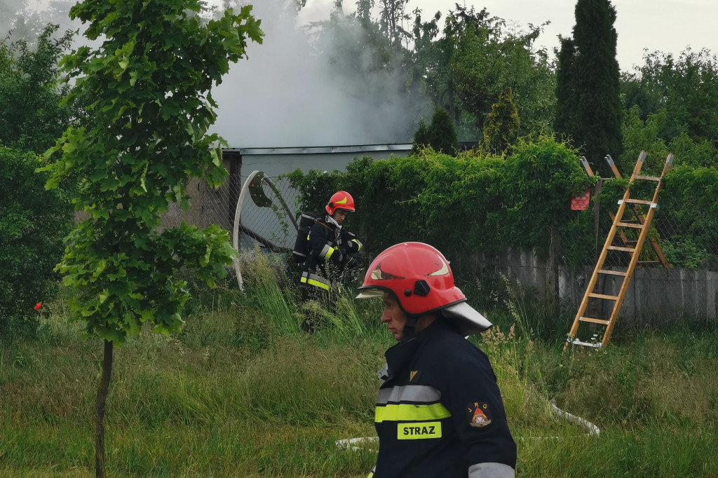 Pożar na działkach