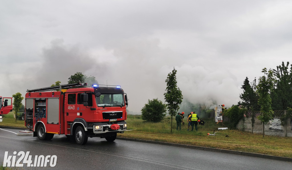 Pożar na działkach