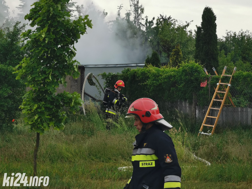 Pożar na działkach