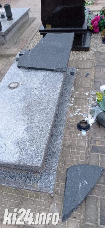 Zniszczone nagrobki w Piotrkowie Kujawskim